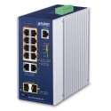 PLANET IGS-4215-8UP2T2S Industrial 8-Port 10/100/1000T 802.3bt PoE + 2-Port 10/100/1000T + 2-Port 100/1000X SFP Managed Switch